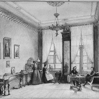 Krauklingu ģimenes dzīvojamā istaba Drēzdenē. 1846